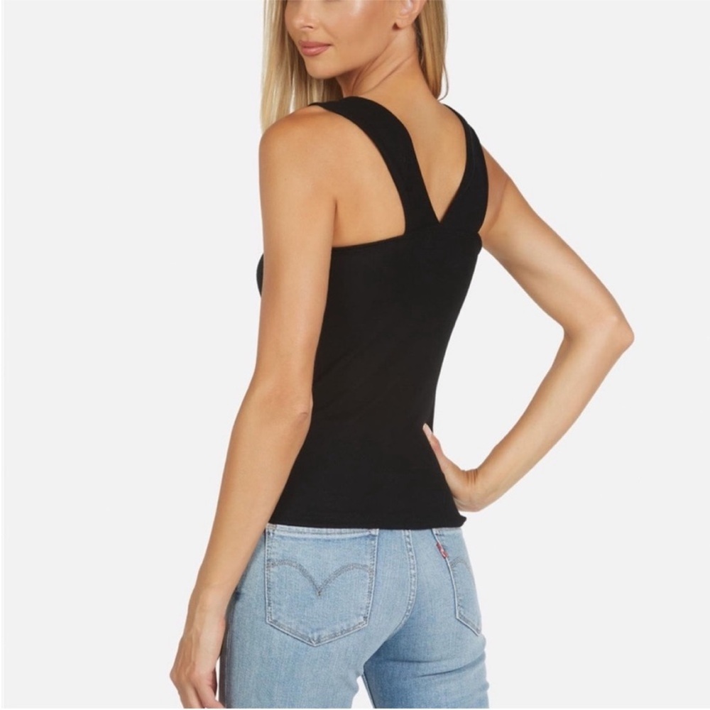 Michael Lauren Bosco Snap Front Tank in Black - Picture 3 of 9